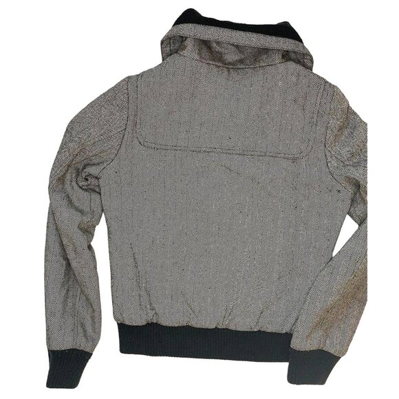 Heritage 1981 Bomber Jacket | Y2K Herringbone Wool Blend, Toggle Closures - Picture 4 of 8